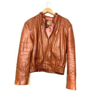 Genuine Authentic Leather Vintage Moto Bomber Jacket